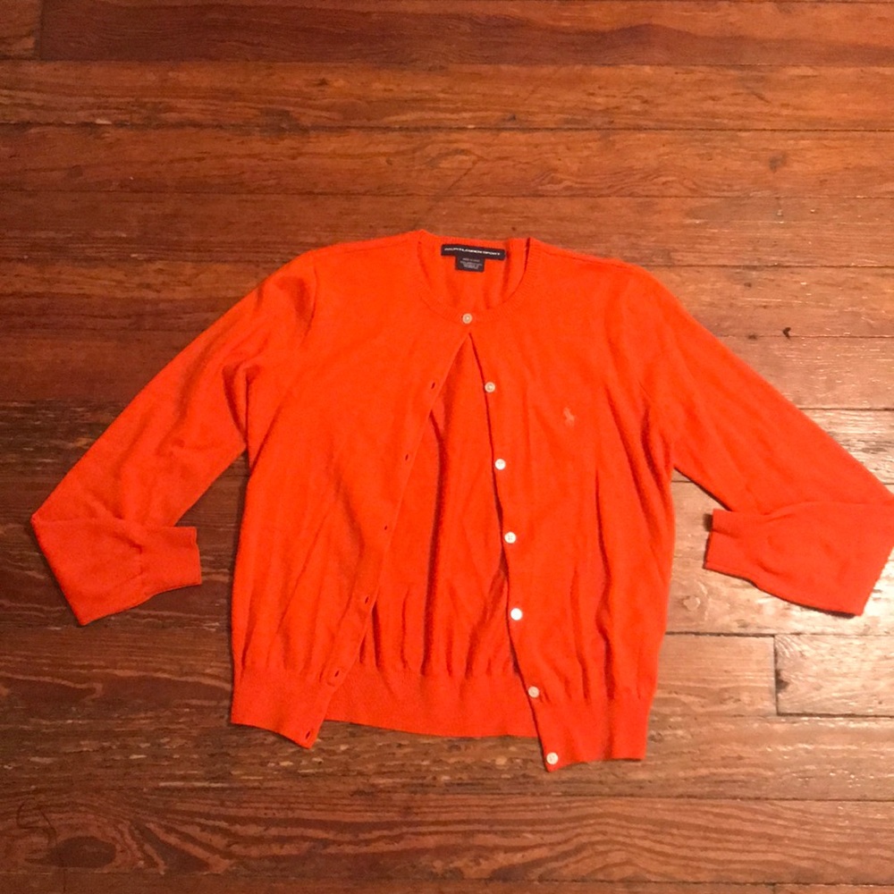Orange Ralph Lauren Cardigan